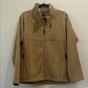 Men's Tan Fleece Jacket. CG